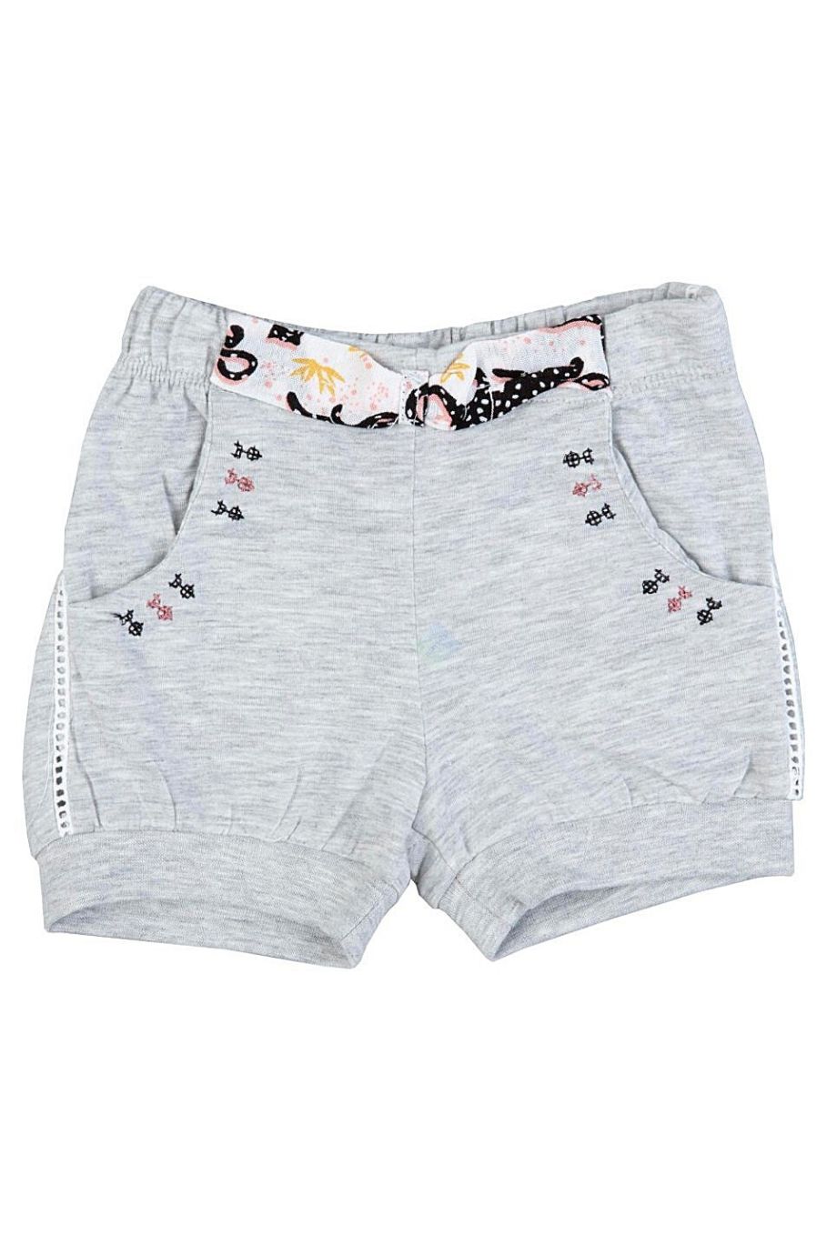 Kız bebek Leopar Desenli Gri Penye Şort