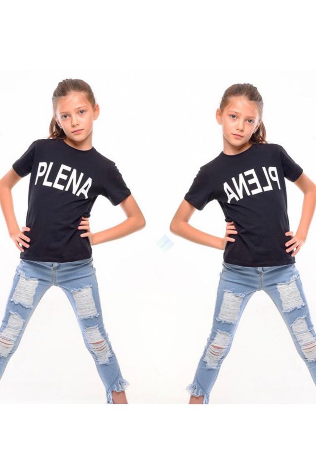 Kız Çocuk Yırtıklı Model Kot Pantolon Mavi Renk