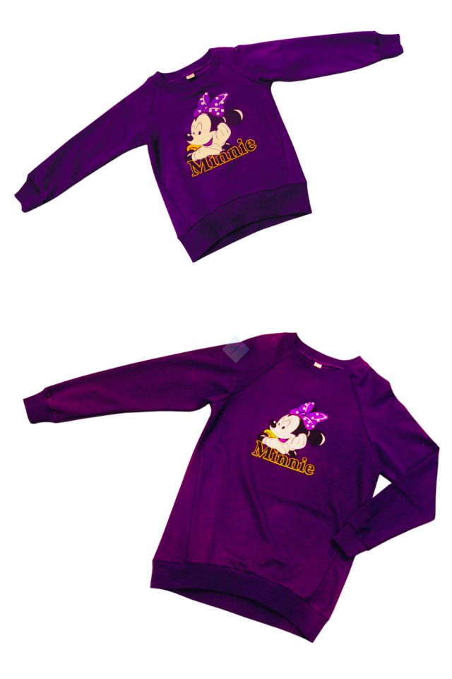 Anne - Çocuk Sweatshirt Mor Renk xxxDar Kalıp - Tunik Boyxxx