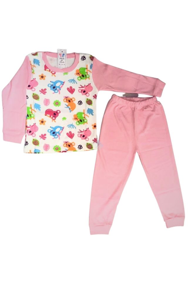Kız Çocuk Koala Desenli Uzun Kol Pijama Takım