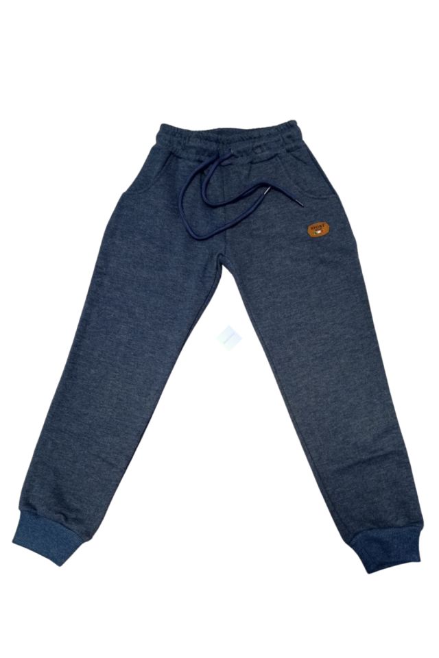 Erkek Çocuk Sport Armalı Cepli Jogger Eşofman Alt Petrol Mavi Renk