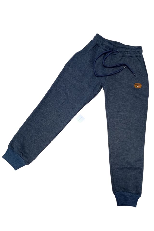 Erkek Çocuk Sport Armalı Cepli Jogger Eşofman Alt Petrol Mavi Renk