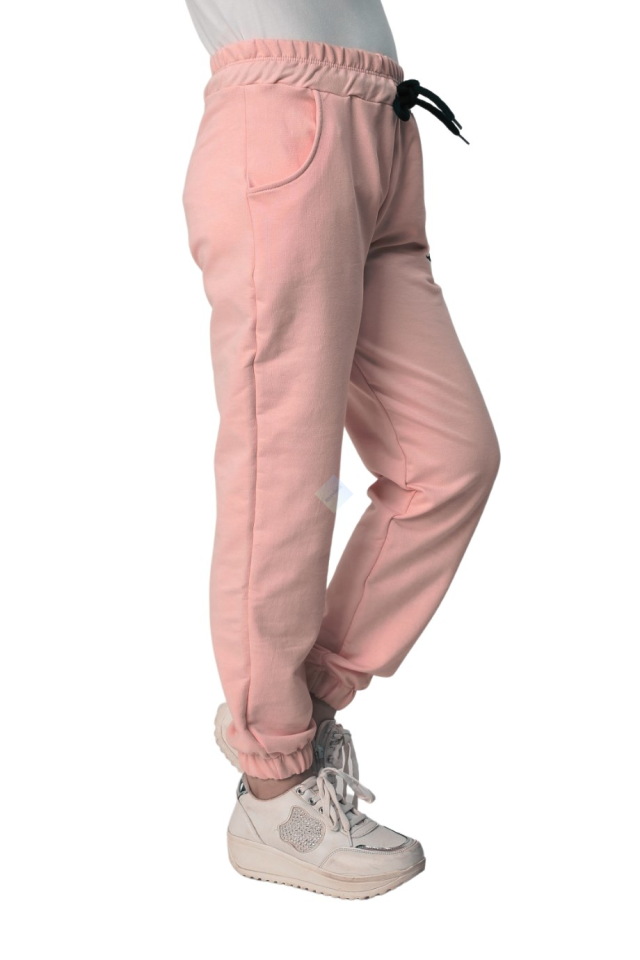 Kız Çocuk Angel Yazılı Jogger Eşofman Altı Pudra Pembe Renk