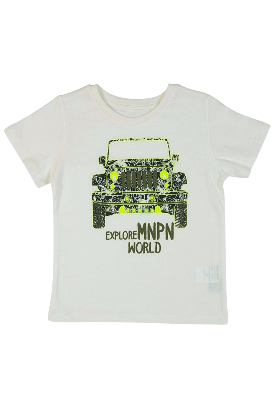 Bebepan Erkek Çocuk Dinosaur Explore Tshirt  Beyaz Renk