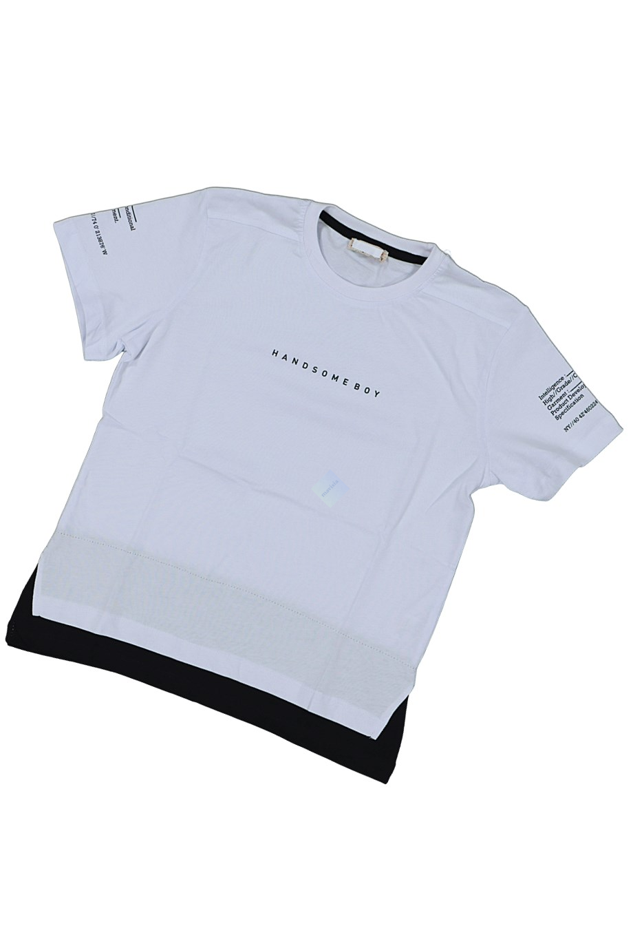 Erkek Kısa Kol Handsome Boy Yazılı Tshirt Beyaz Renk