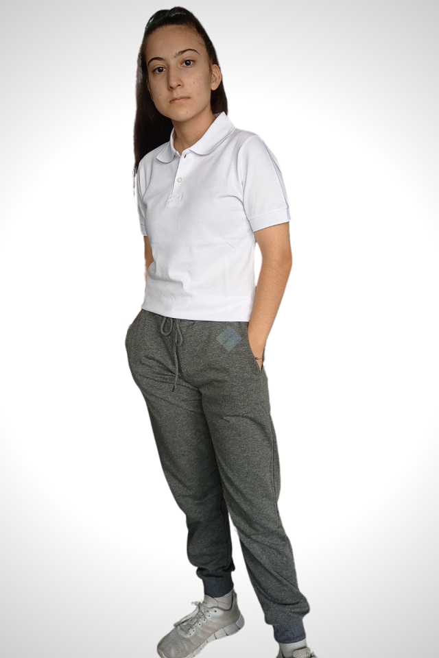 Unisex Çocuk Beli Lastikli Cepli Jogger Eşofman Altı Gri Renk