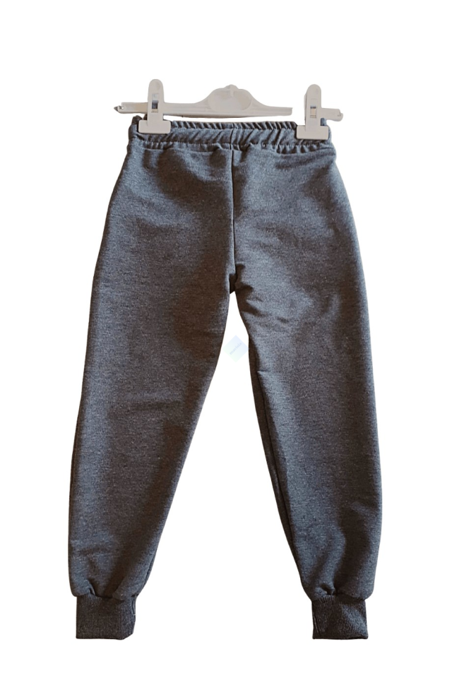 Unisex Çocuk Beli Lastikli Cepli Jogger Eşofman Altı Gri Renk