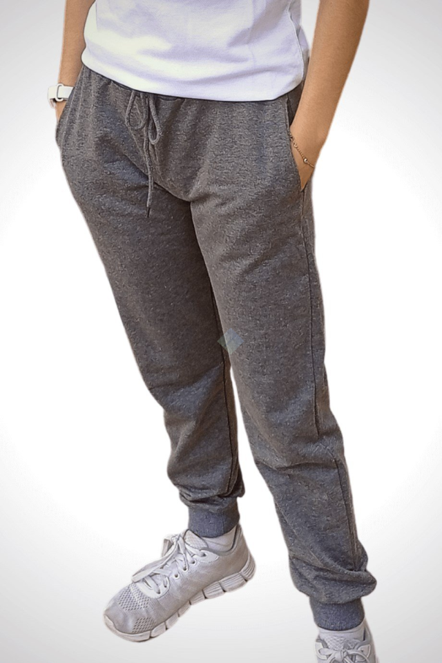 Unisex Çocuk Beli Lastikli Cepli Jogger Eşofman Altı Gri Renk