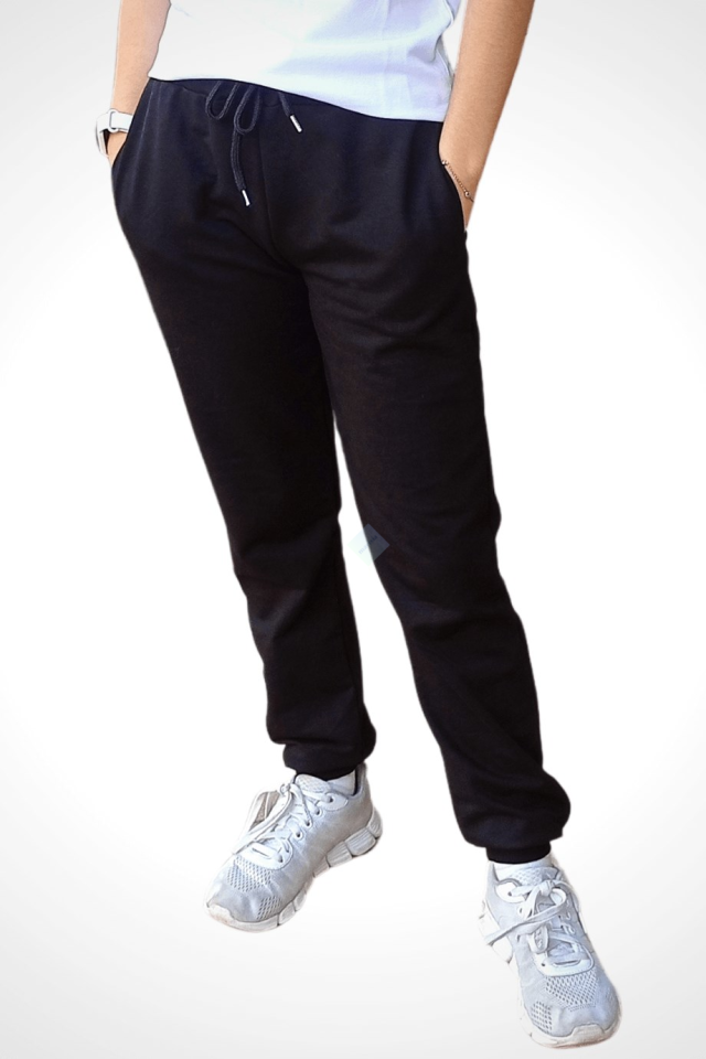 Unisex Çocuk & Genç Çift Cepli Eşofman Altı Siyah Renk