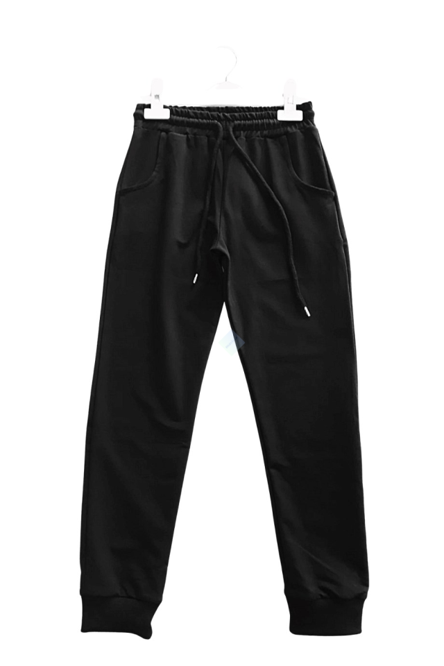 Unisex Çocuk & Genç Çift Cepli Eşofman Altı Siyah Renk