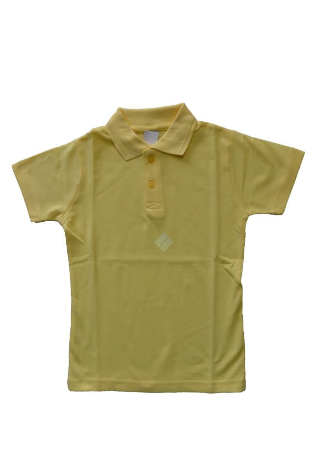 Unisex Çocuk & Genç Sarı Polo Yaka Kısa Kol Tişört