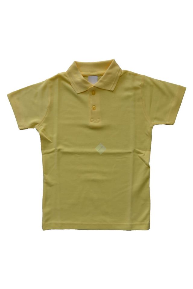 Unisex Çocuk & Genç Sarı Polo Yaka Kısa Kol Tişört