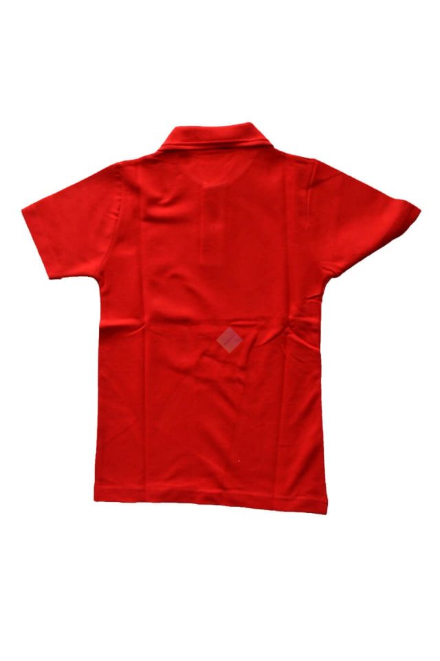 Unisex Çocuk & Genç Kırmızı Polo Yaka Kısa Kol Tişört