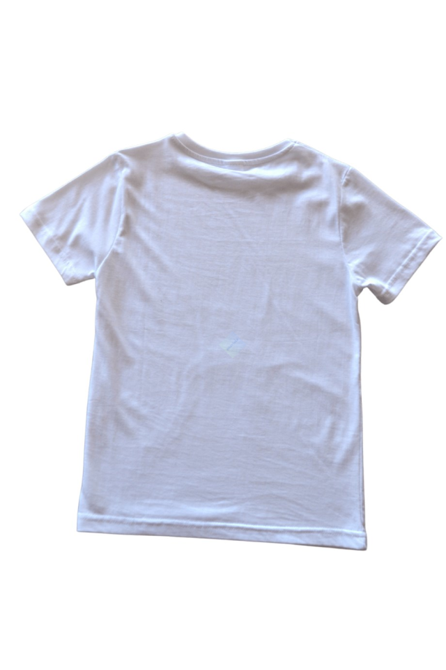 Unisex Çocuk & Genç Beyaz Basic Bisiklet Yaka Kısa Kol Tişört