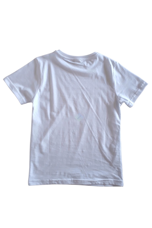 Unisex Çocuk & Genç Beyaz Basic Bisiklet Yaka Kısa Kol Tişört