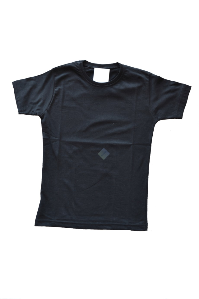 Unisex Genç & Yetişkin Siyah Basic Bisiklet Yaka Kısa Kol Tişört