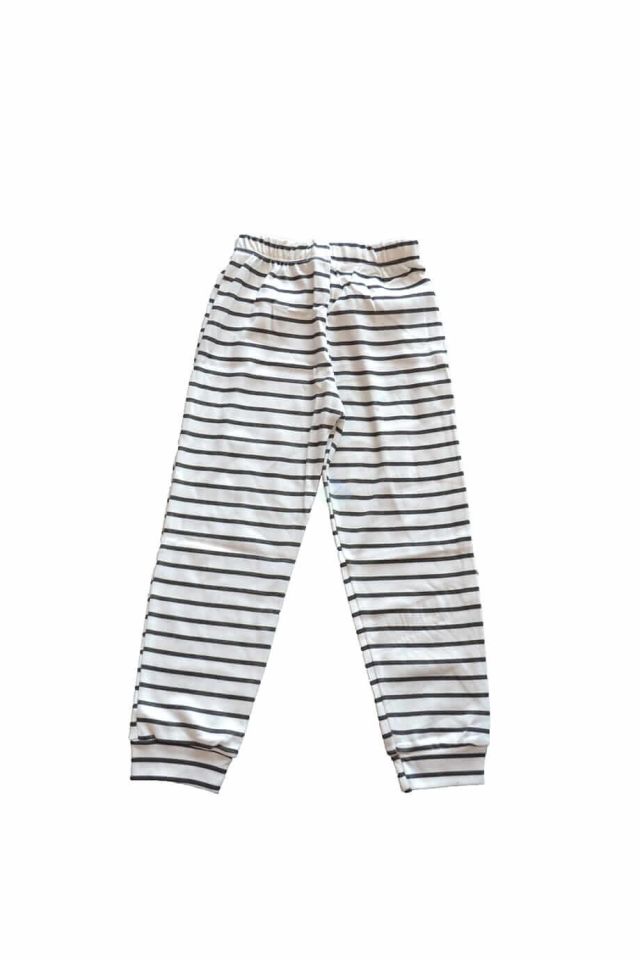 Kız Çocuk Sarı Fiyonk Desenli Uzun Kol Pijama Takımı