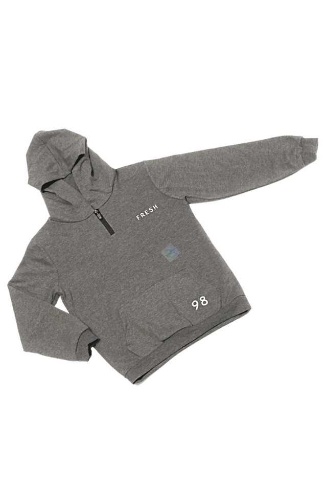 Erkek Çocuk Antrasit Gri Kapüşonlu Sweatshirt Siyah Eşofman Takım