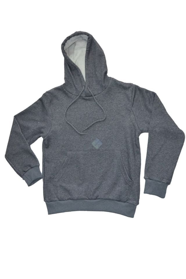 Unisex Çocuk Antrasit Gri Kapüşonlu Kanguru Cepli Sweatshirt