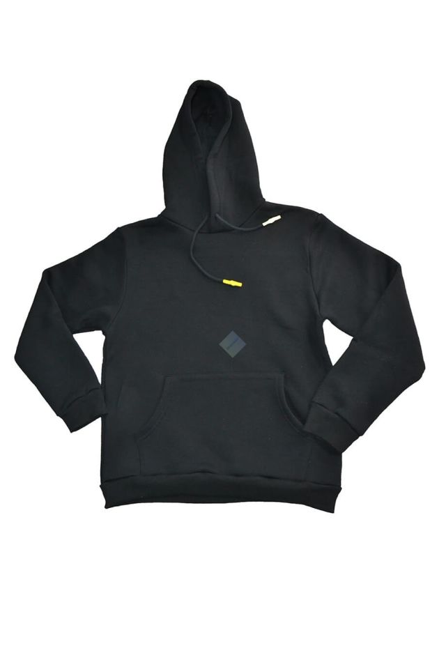 Unisex Çocuk Siyah Kapüşonlu Kanguru Cepli Sweatshirt