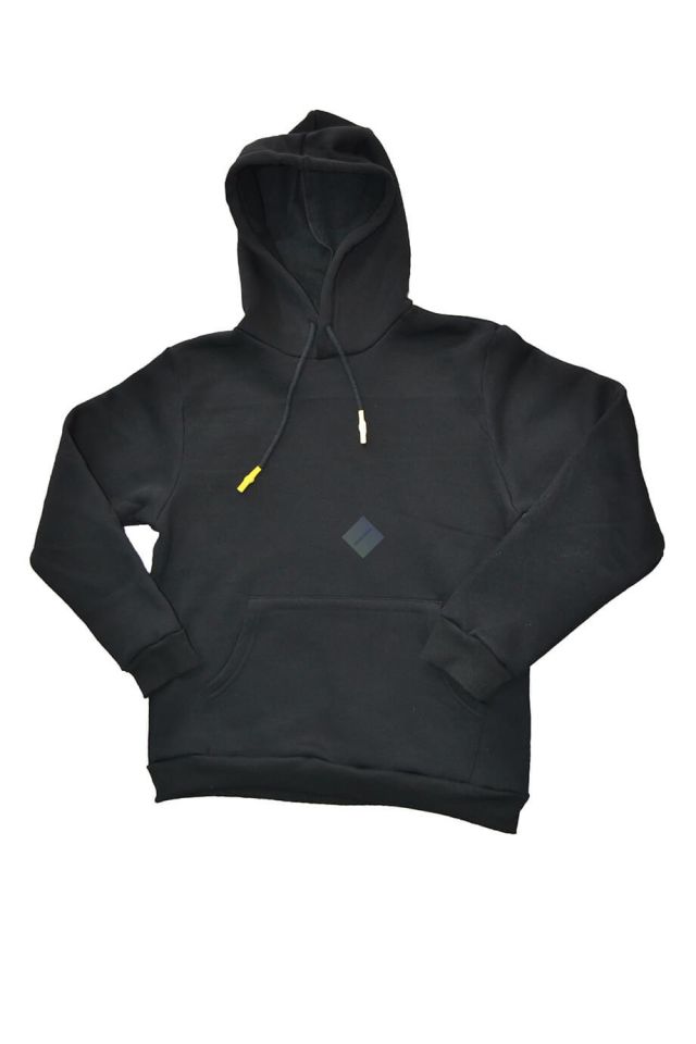 Unisex Çocuk Siyah Kapüşonlu Kanguru Cepli Sweatshirt