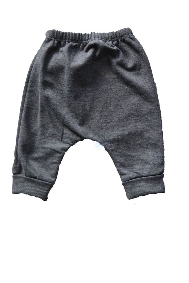 Erkek Bebek Gri Kapüşonlu Çıtçıtlı Sweatshirt & Beyaz Uzun Kol Çıtçıtlı Badi & Gri Eşofman Alt 3lü Takım