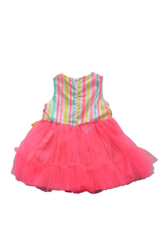 Kız Çocuk Neon Pembe Tütülü Elbise