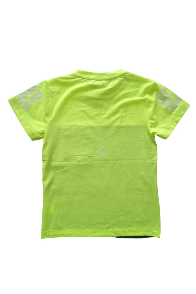 Erkek Çocuk Siyah Neon Baskılı Yarım Kol Tişört