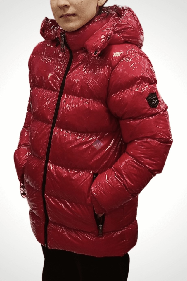 Unisex Çocuk Parlak Kırmızı Mont