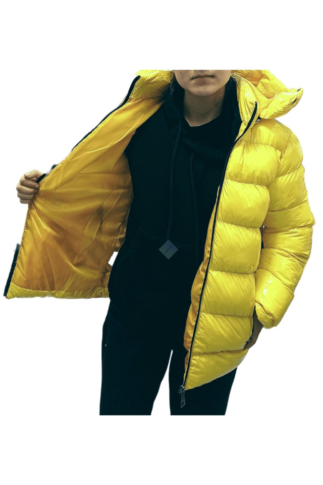 Unisex Çocuk Parlak Sarı Mont