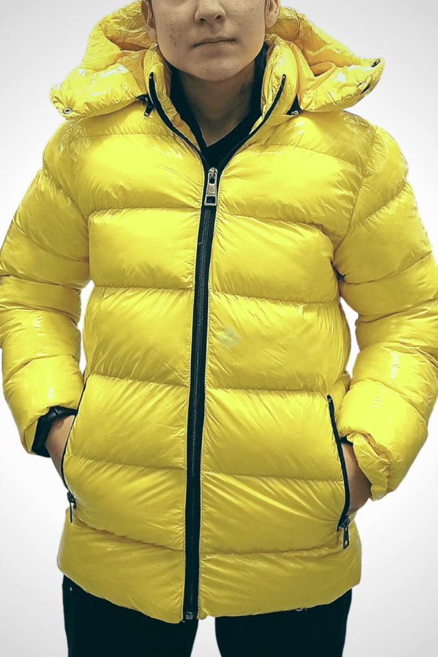 Unisex Çocuk Parlak Sarı Mont