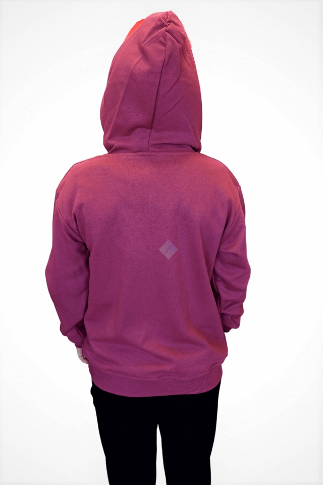 Mor Kapüşonlu Sweatshirt