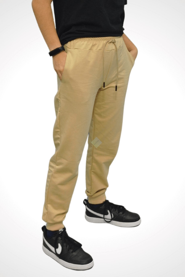 Unisex Çocuk Bej Jogger Eşofman Altı