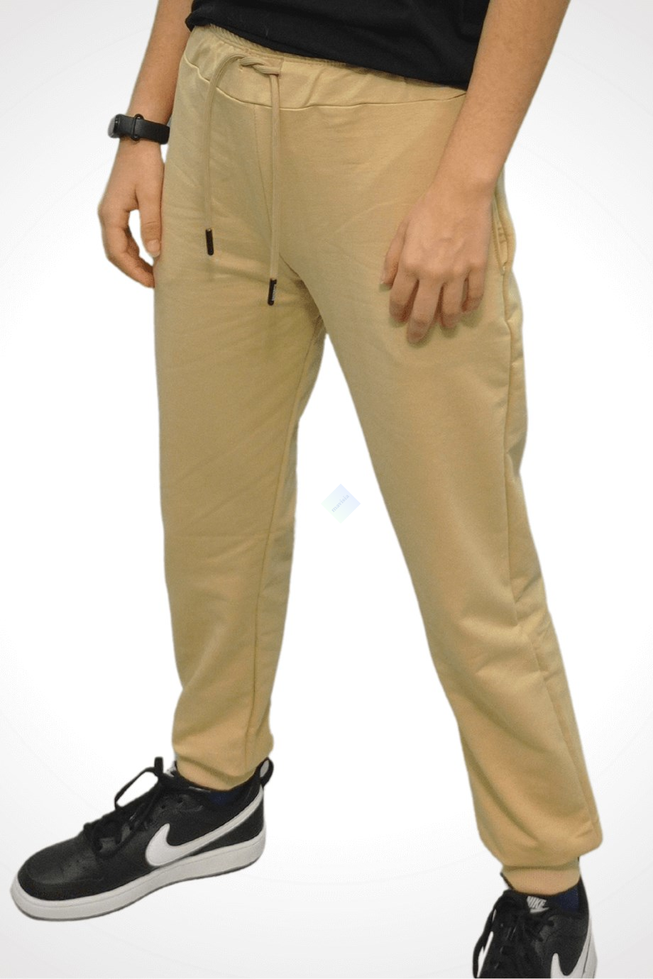 Unisex Çocuk Bej Jogger Eşofman Altı
