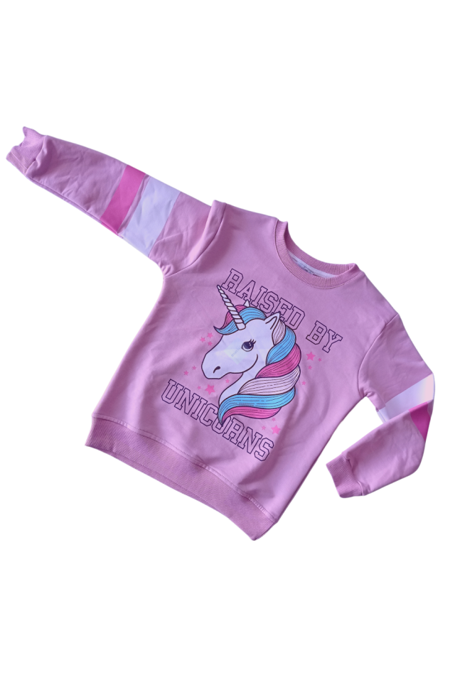Unicorn Baskılı Pembe Eşofman Takım