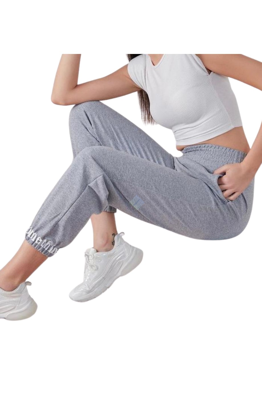 Kadın Gri Jogger Cepli Mevsimlik Eşofman