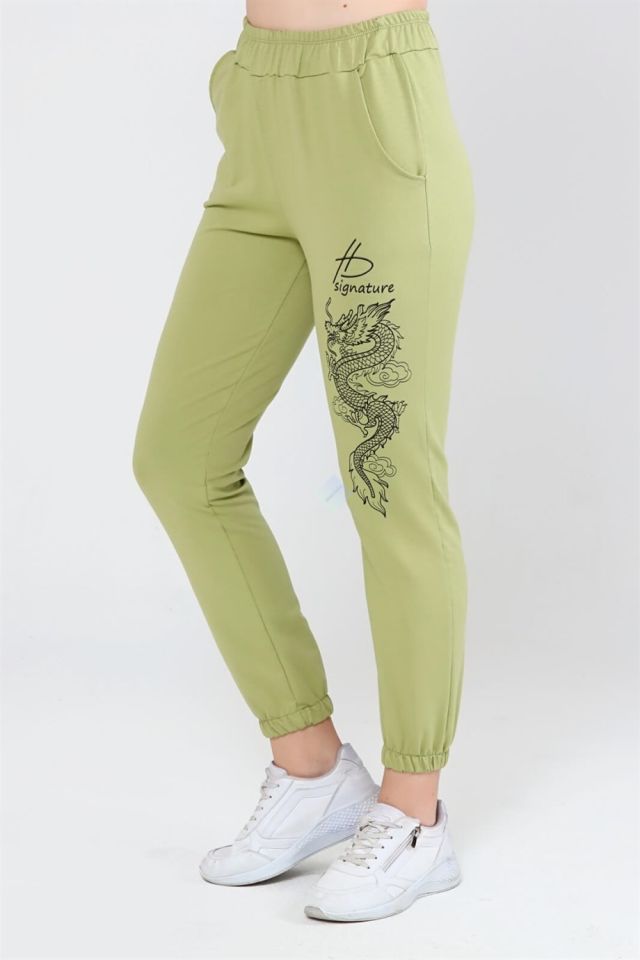 Ejderha Baskılı Jogger Eşofman